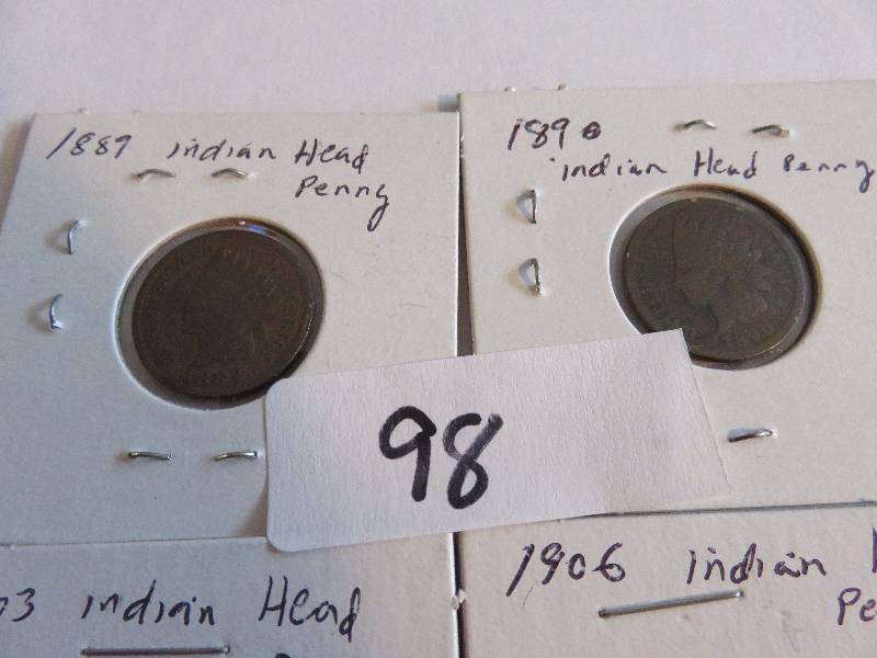 Lot of (4) Indian Head Penny