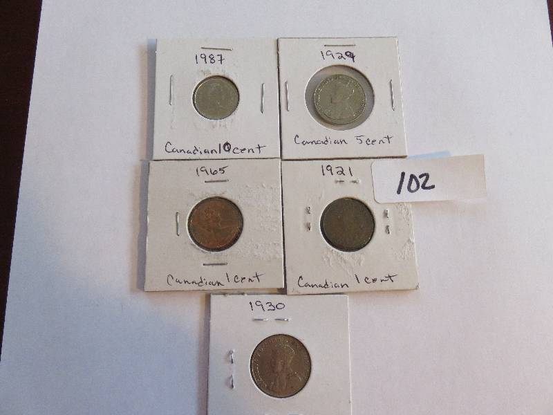 Lot of (5) Canadian Coins