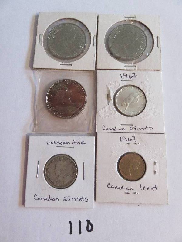 Lot of (6) Canadian Coins