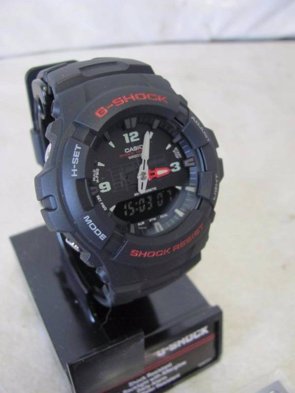 lot 17 image: Casio Mens G Shock Black & Red Sport Watch