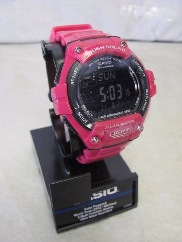 lot 21 image: Casio Raspberry Solar Digital Sport Watch