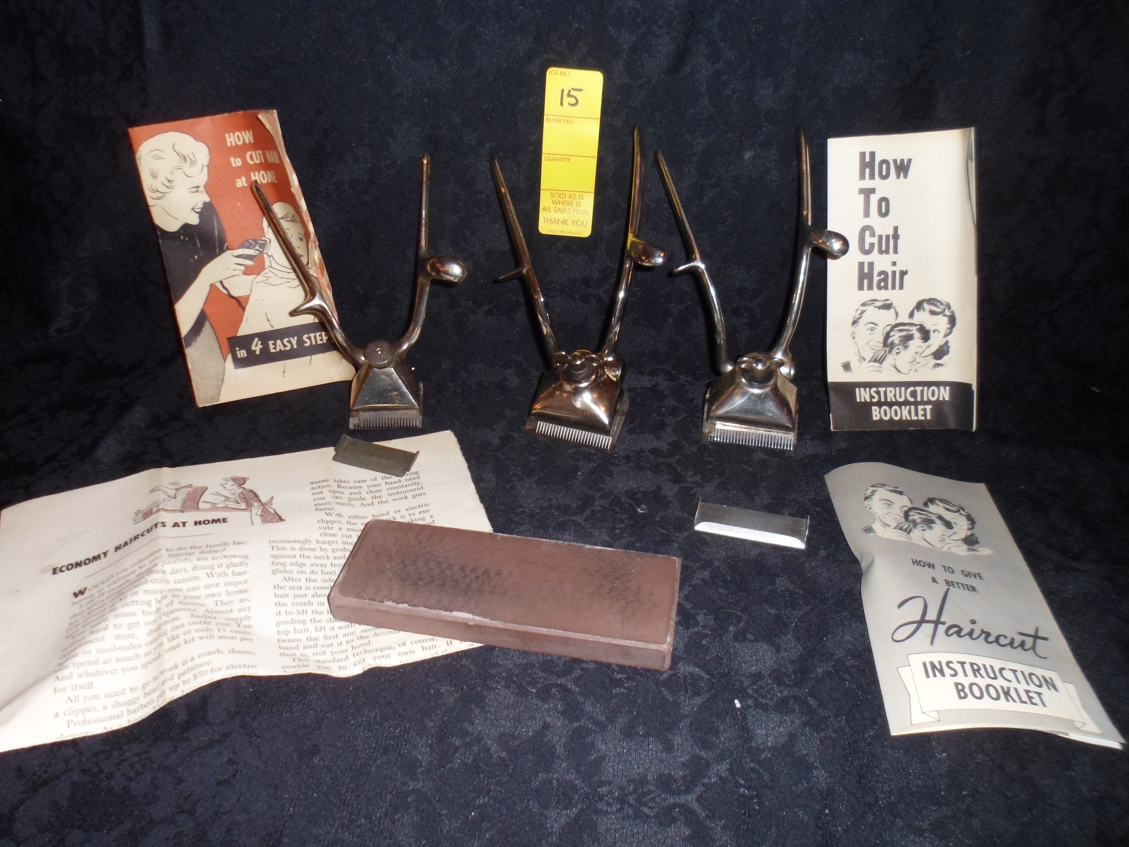 Lot of Vintage Barber Tools and Booklets