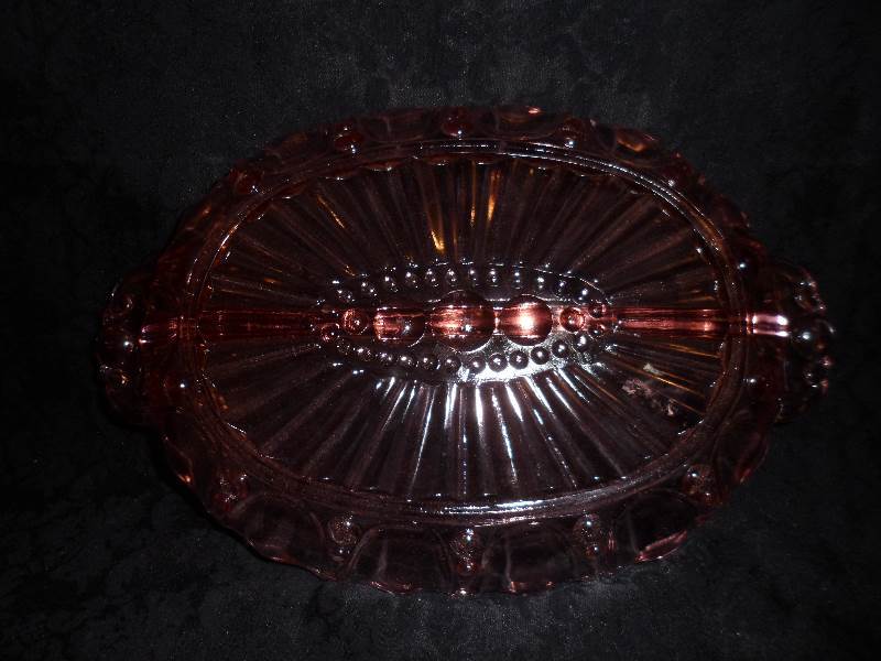 Pink Glass Veggie Dish