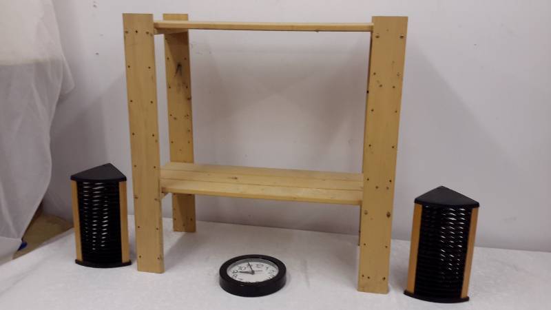 Wooden shelves