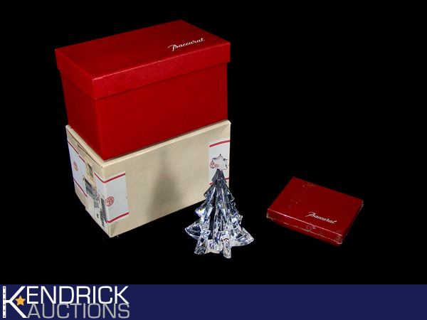 lot 8 image: Crystal Baccarat Christmas Tree, and Ornament