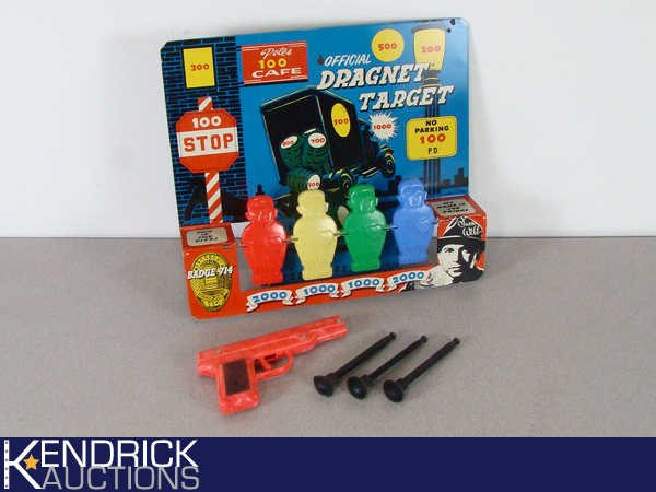 lot 16 image: MINT Knickerbocker Dragnet Tin Target Toy