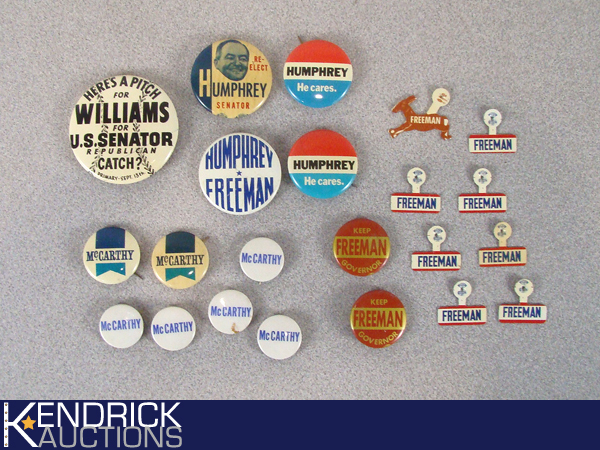 lot 38 image: Lot of Vintage Minnesota etc. Political Campaigning Buttons