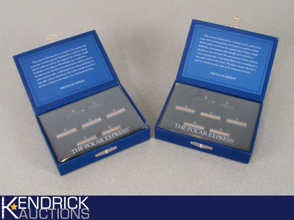 lot 45 image: 2 NEW Hallmark Keepsake Polar Express Miniature Train Ornaments
