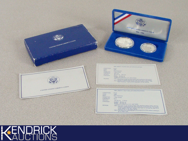 lot 28 image: 90% Silver U.S. Liberty Coin Proof Set 1886-1986