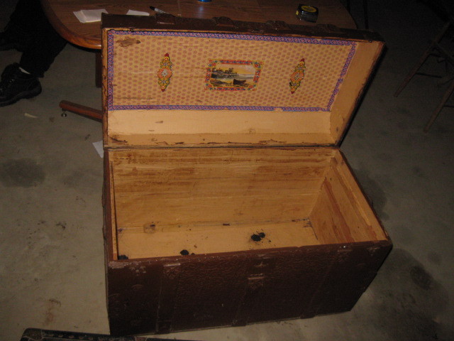 lot 2 image: Antique Trunk 34 wide