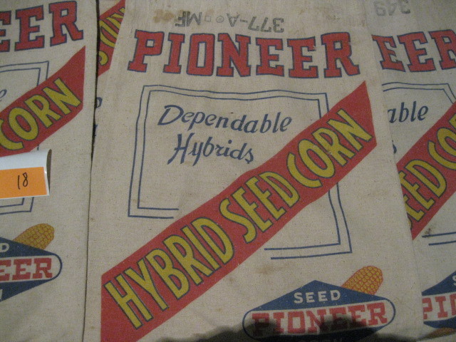lot 18 image: 9 Never Washed Corn Seed Bags