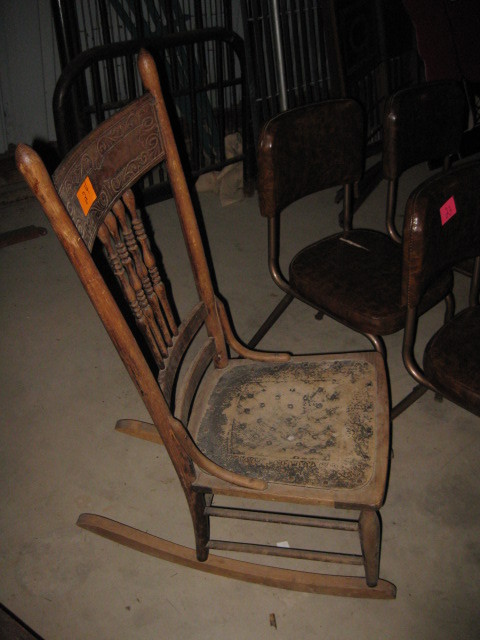lot 24 image: Pressed Back Rocking Chairs
