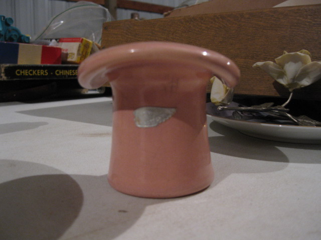 lot 68 image: Red Wing Vase with Original Label, McCoy Vase and Hall Teapot