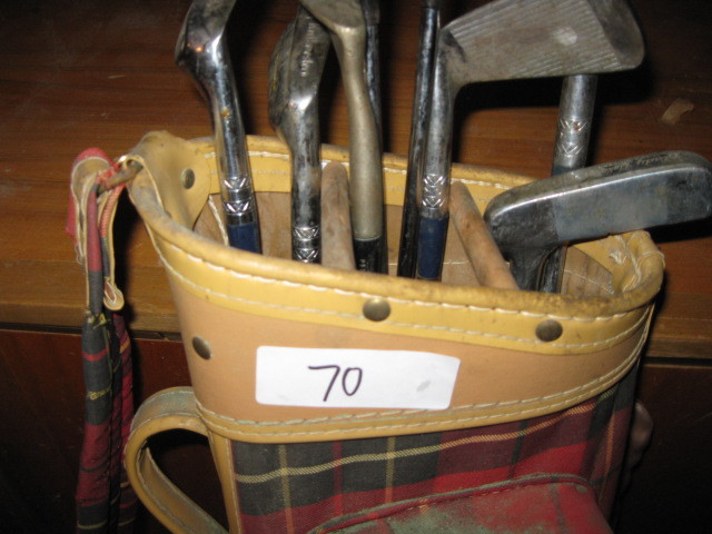 lot 70 image: Old Golf Clubs and Bag