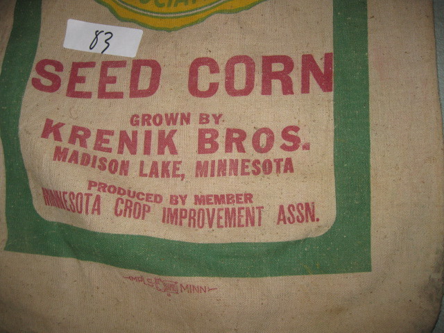 lot 83 image: One Krenik Brothers Seed Bag