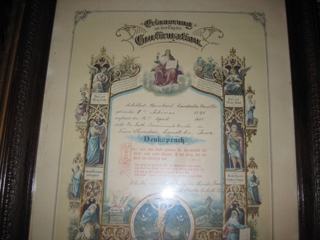lot 86 image: Antique Picture & Confirmation Certificate 1905