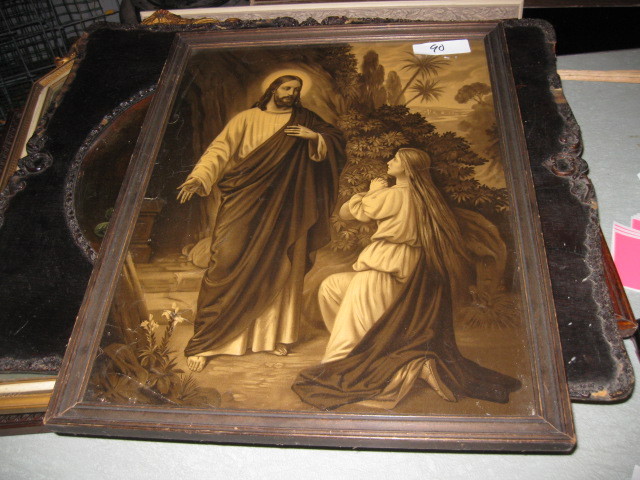 lot 90 image: Jesus Picture Some Creases 22 x 17