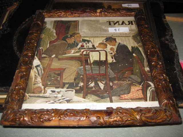 lot 91 image: Saying Grace Print 17 x 19 inches
