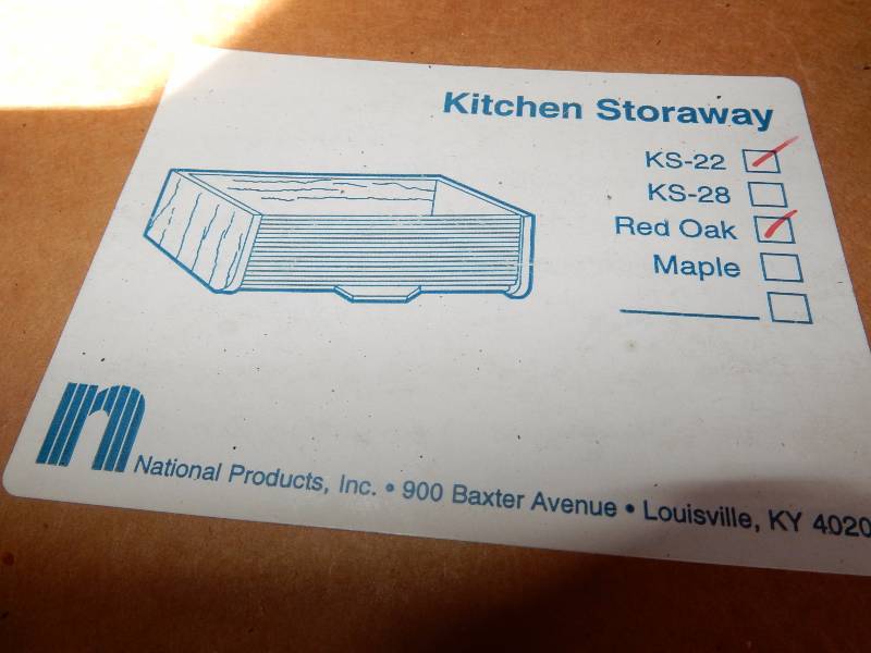 lot 94 image: Kitchen Stowaway kit.. Template included for helping to assemble.