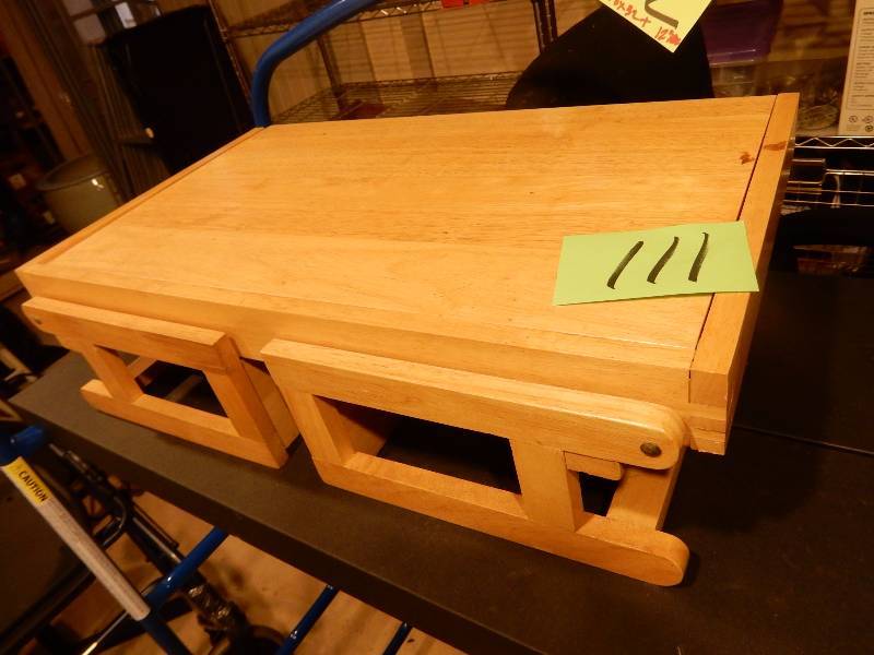 lot 111 image: Solid wood bed caddy..