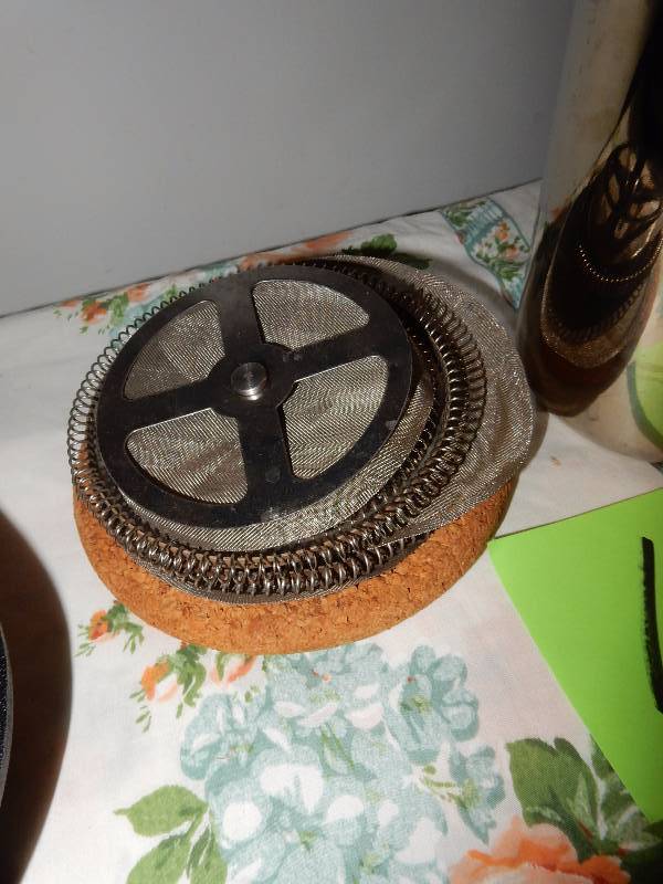 lot 119 image: Stainless Steel French Press and misc. Screens.