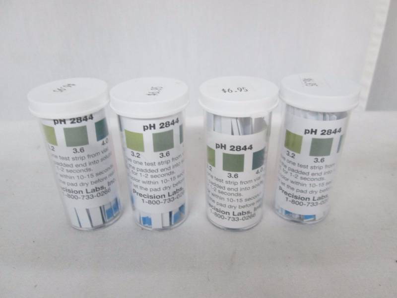 4 Bottles of Wine pH Testing Strips
