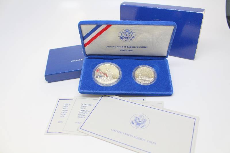 1986 United States Liberty Coin Set with Boxes and COAs