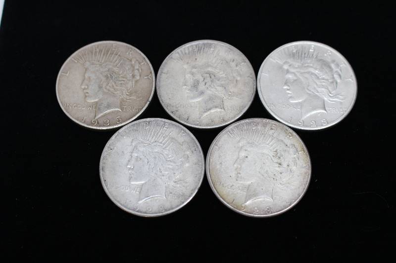 (5) Peace Silver Dollars (1923-S, 1923-S, 1935, 1923-s, 1928-S)