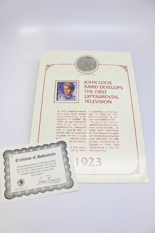 1923-S Peace Silver Dollar & Stamp Commemorative Book Collection