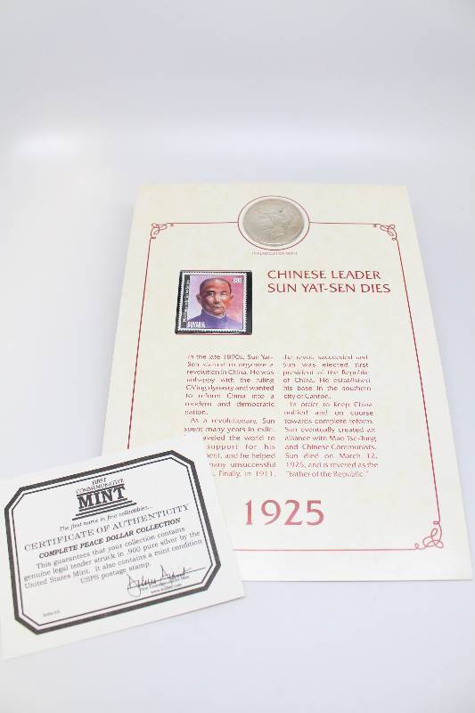 1925  Peace Silver Dollar & Stamp Commemorative Book Collection