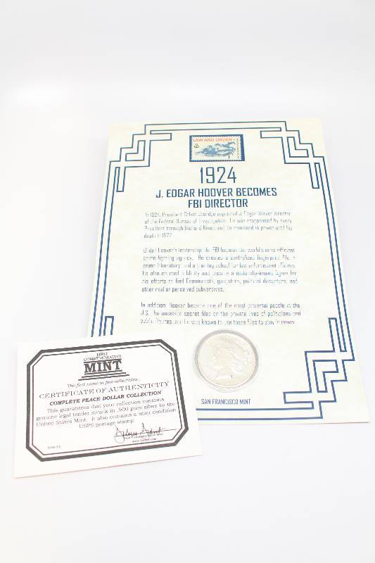 1924-S Peace Silver Dollar & Stamp Commemorative Book Collection