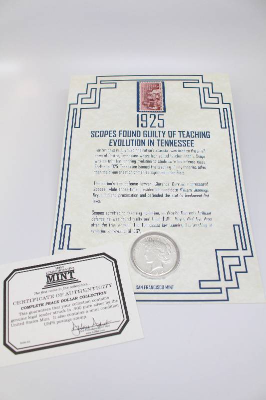 1925-S Peace Silver Dollar & Stamp Commemorative Book Collection
