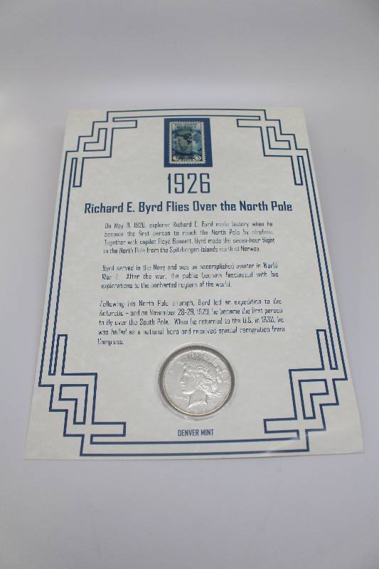 1926-D Peace Silver Dollar & Stamp Commemorative Book Collection