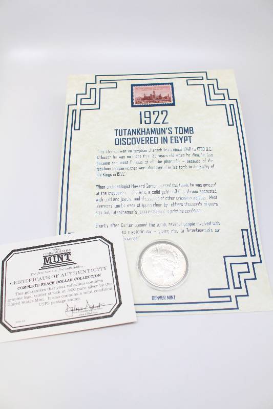 1922-D Peace Silver Dollar & Stamp Commemorative Book Collection