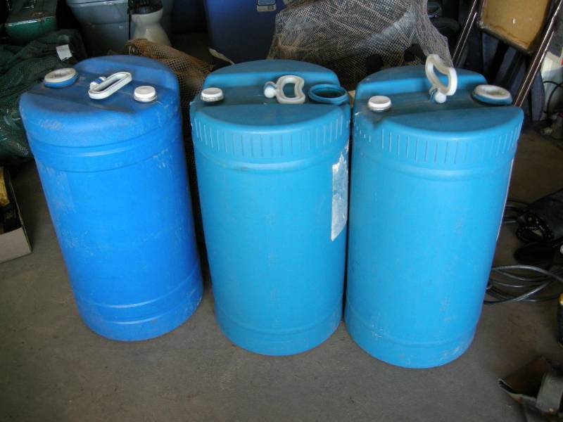 3 - 15 gallon barrels