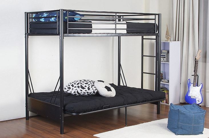 alcove Akia Futon Bunk Bed Black TwinFull