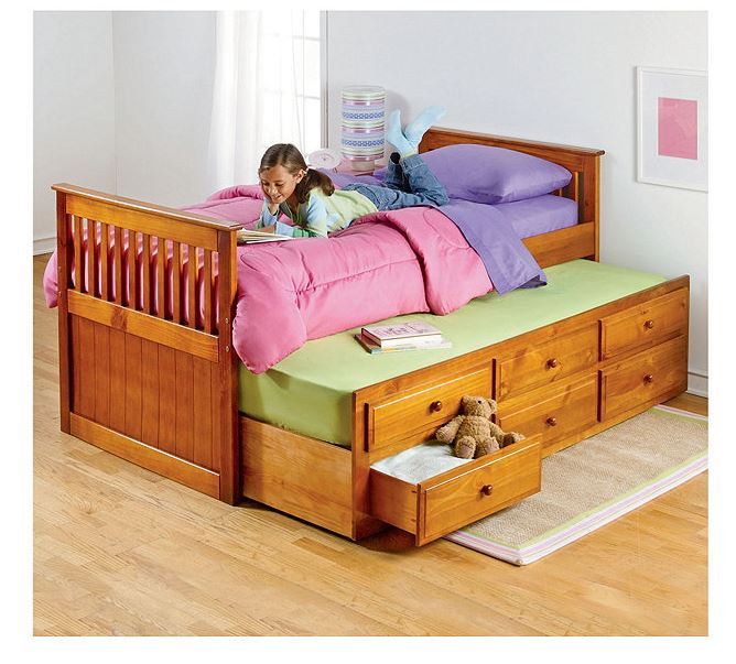 McLeland Design Captains Bed with Trundle & Storage Drawers
