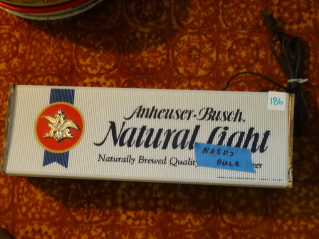 lot 186 image: Anheuser-Busch natural Light Sign