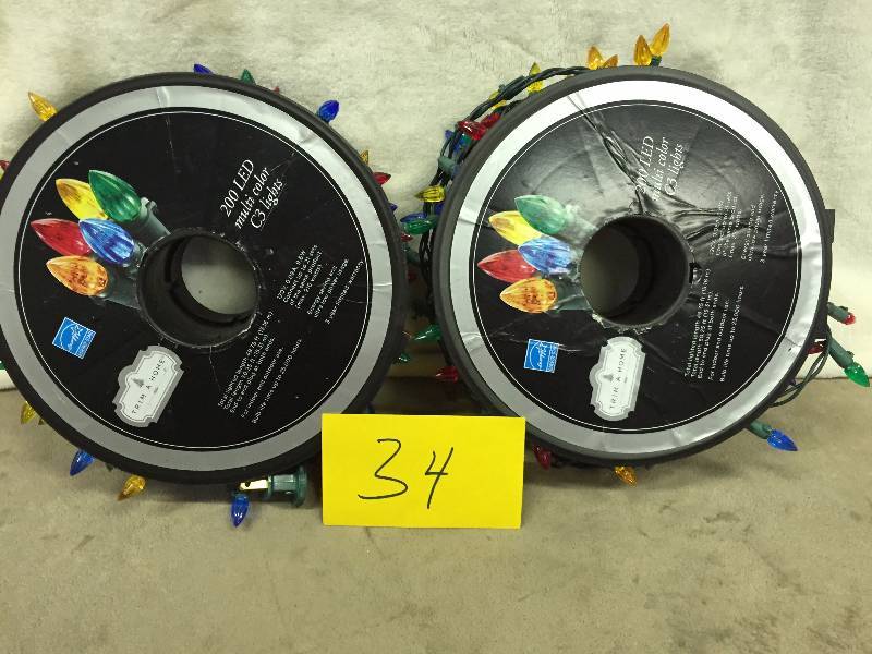 Lot of 2 - 200 LED Multi color C3 lights- some lights do not turn on