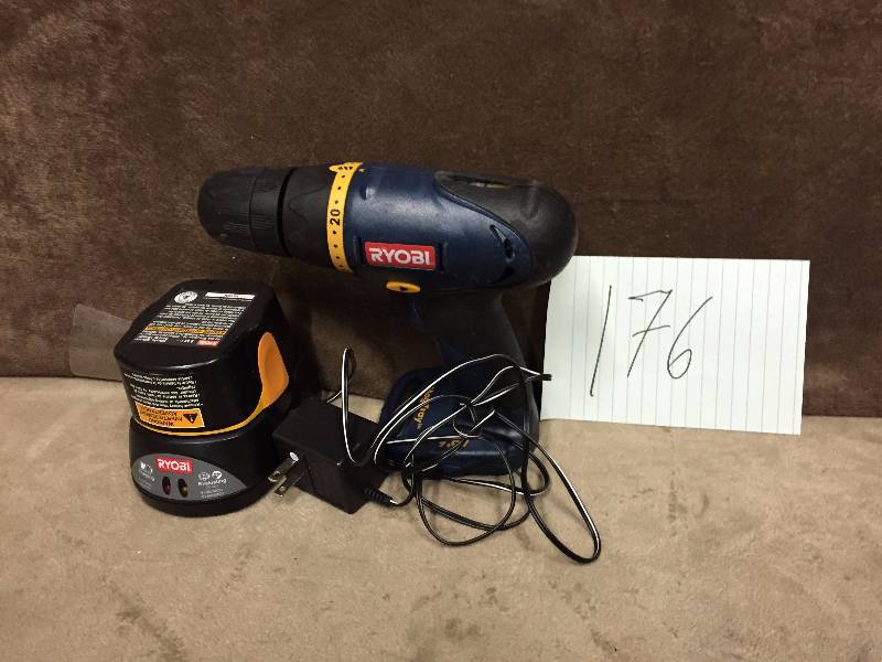 Ryobi Drill Driver Charger and Battery 9.6 Volts Tested Works