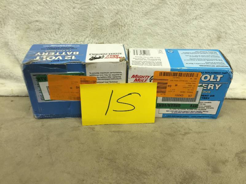 Lot of 2 Mighty Mule 12V Batteries