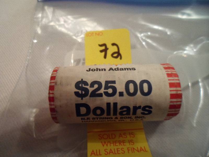 $25.00 Roll of 2007D John Adams Presidential Dollar Coins