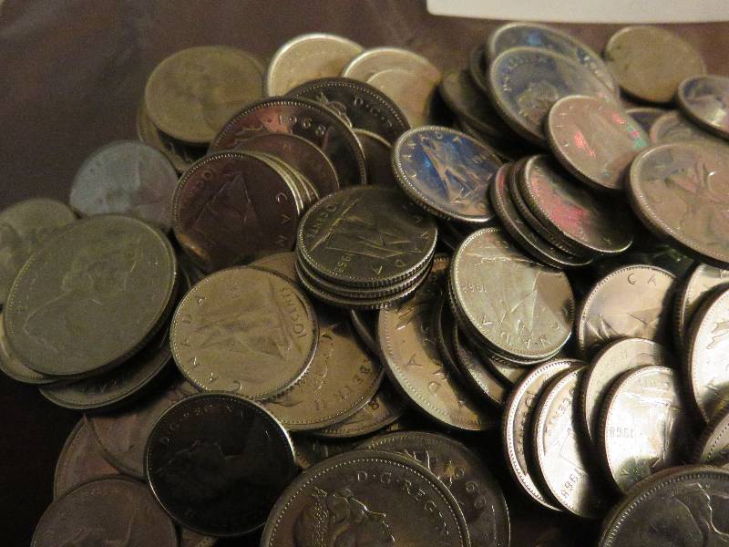 Lot of Canadian Quarters and Dimes