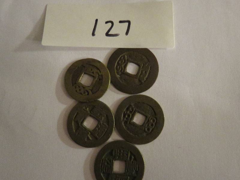 Lot of (5) Chinese coins