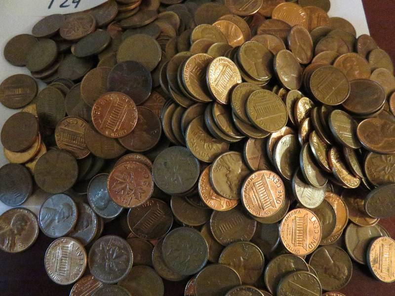 unassorted Pennies