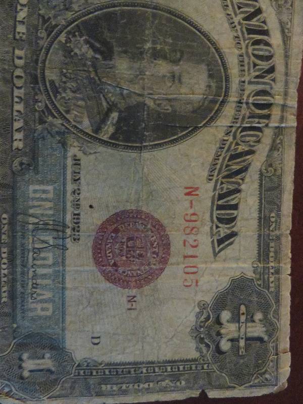 Canadian One Dollar Bill