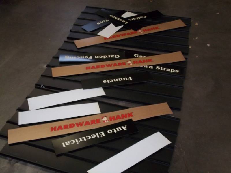 Set of 3 Hanging information signs each will come with 3  Hardware hank signs that are blank on the back side and 22 assorted description signs that are blank on the back side to be used for your own information