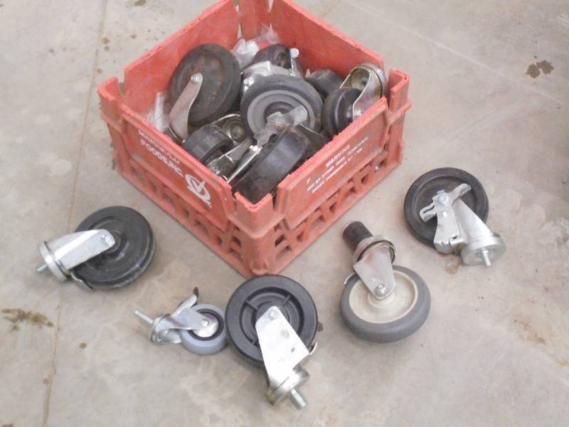 Crate Full Of Misc Sized Caster Whe...
