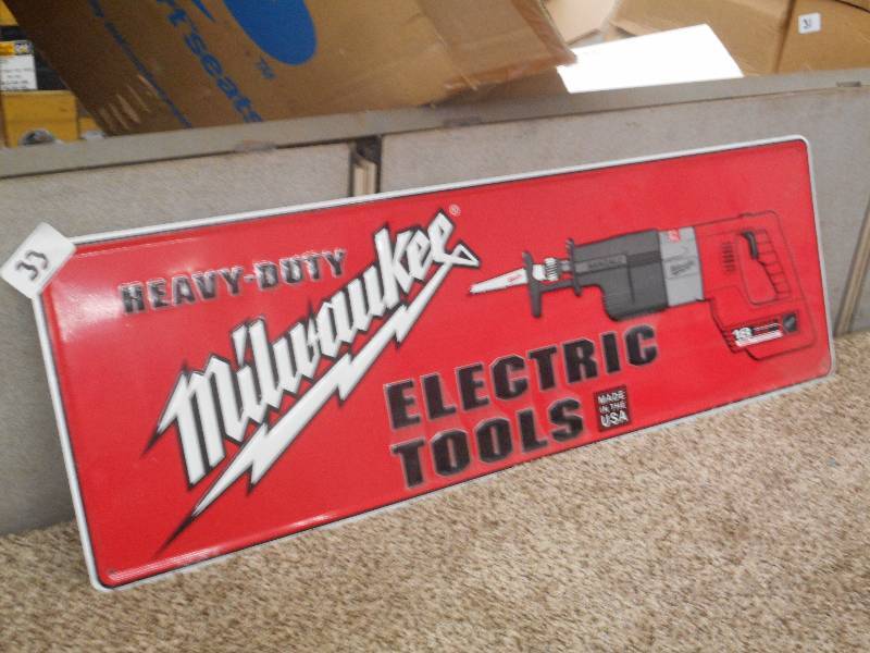 New Unused Milwaukee Tin Sign, 34 ...