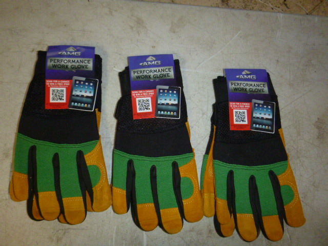 3 Pair of AMG Performance Work Gloves